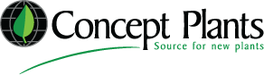 Concept Plants logo with a globe and green leaf, plus the tagline 'Source for new plants'.